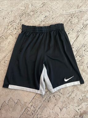 Nike Black and White Basketball Shorts with Swoosh